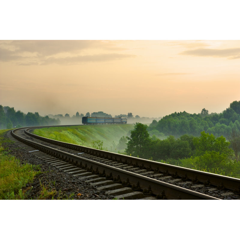Morning Train - Wrapped Canvas Print, 30cm H x 46cm W