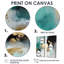 Pleine lune bonheur abstrait doré et turquoise IV - art mural moderne sur toile bleue-712511936-712511943-712511937
