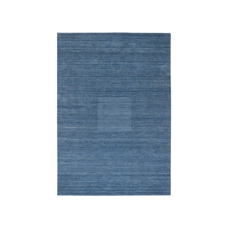 Tapis oriental bleu en laine pure tissé à la main 6 pi x 9 pi C7E7BD7ECE3B40E9B6119FBADF3F7B97