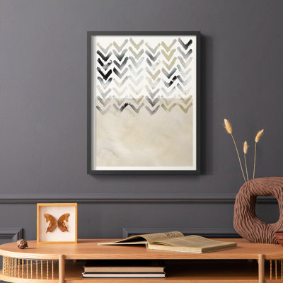 «Neutral Chevron», reproduction encadrée - bois massif