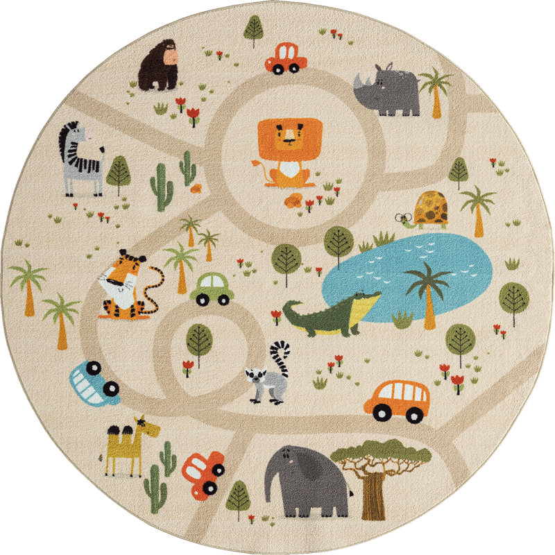 Captain Happy Kids Beige Rug, Round 200cm