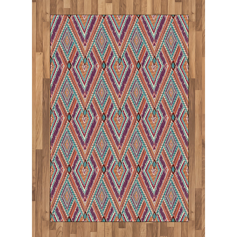 Tribal High Density Long Fiber Poly Threads Decorative Area Rug Carpet, Rectangle 4' x 5'8"