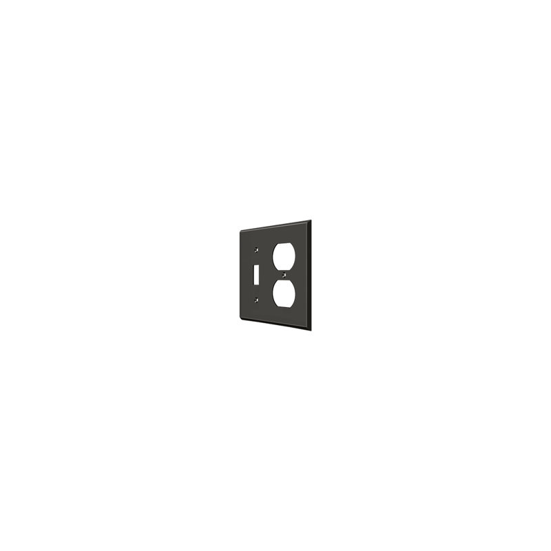 Deltana SWP4762U10B Switch Plate, Single Switch/Double Outlet in Oil-rubbed Bronze