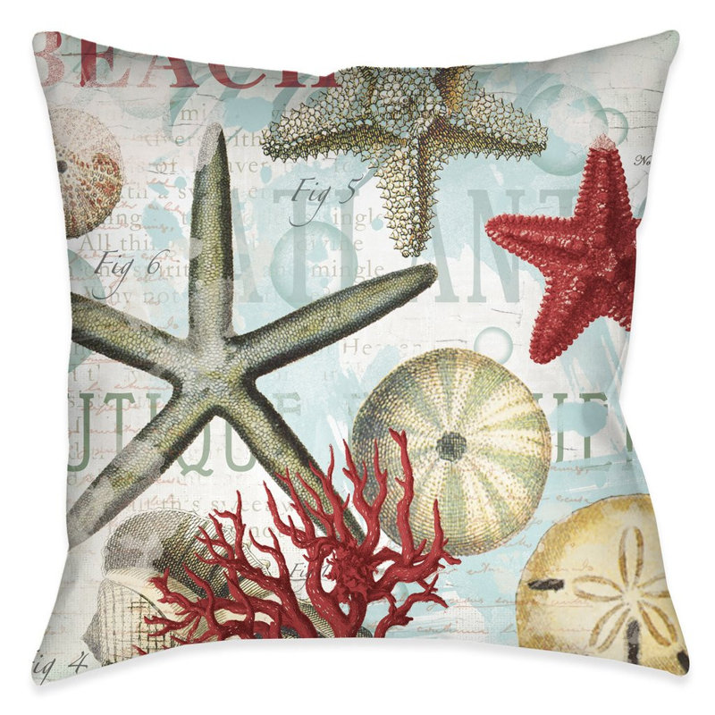 Coussin extérieur Beach Shells, H 18 po x l 18 po