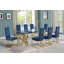 Ensemble de salle à manger en verre trempé transparent de 94 po x 46 po avec chaises en velours Hornick-1524866612-1505097012-1505097014