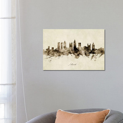 Atlanta Georgia Skyline by Michael Tompsett - 1 Piece Wrapped Canvas Painting