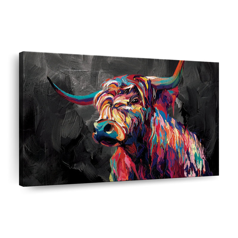 " Cow Abstract " by Jude A, 8" H x 12" W x 1" D