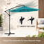 Parasol de patio extérieur 10 pi avec base, manivelle, réglage de l'inclinaison et cadre en acier thermolaqué-133354178