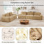Ensemble de canapé 2 pièces 5 places en velours côtelé avec sièges profonds et coussins capitonnés sans assemblage, beige sable-129204975