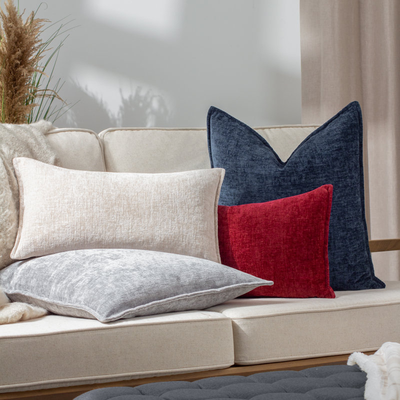 Buxton Rectangular Throw Cushion, Red