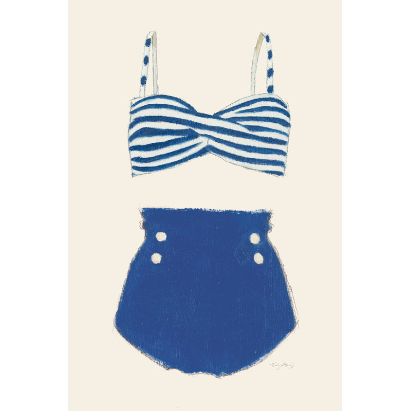 Maillots de bain rétro II - Peinture, H 12 po x l 8 po, Non, Toile tendue