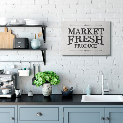 " Market Fresh Produce Wood Texture Farm Word Design " by Gigi Louise