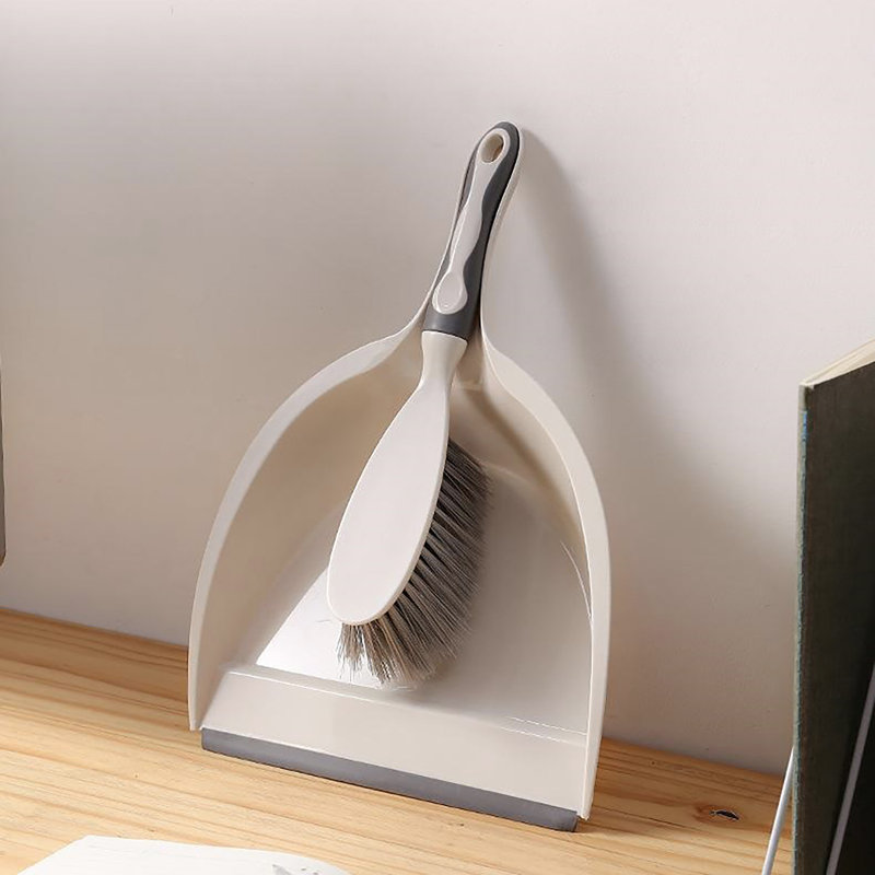 Ensemble de bac à poussière et brosse, conception emboîtable, balai à angle et pelle à poussière utilisés pour nettoyer les cuisines, les planchers, les tables, les voitures, les bureaux, le blanc et le gris