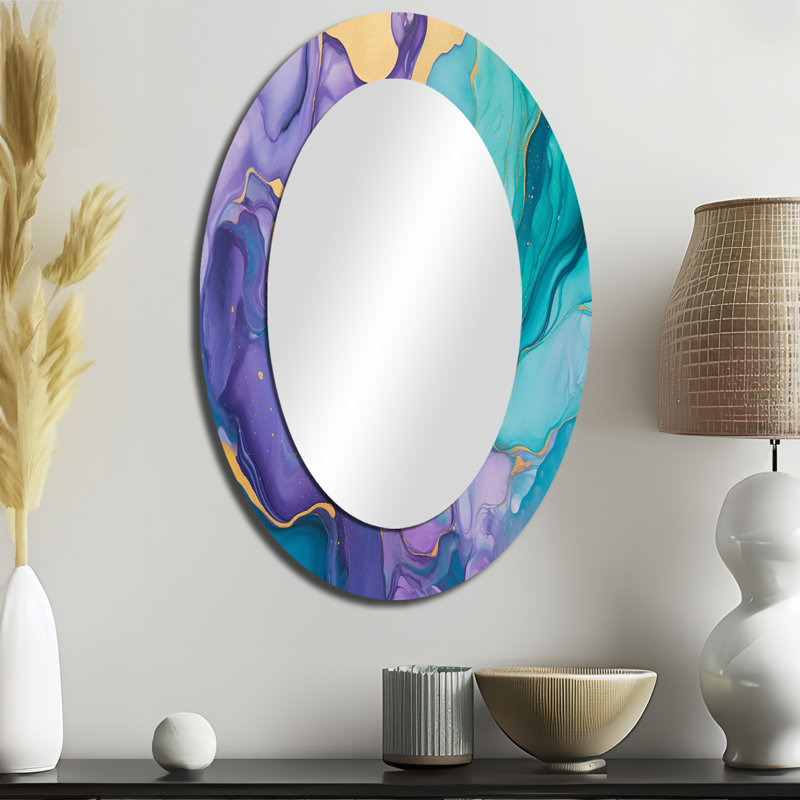 Lobdell - Miroir abstrait en métal, 36 po x 24 po