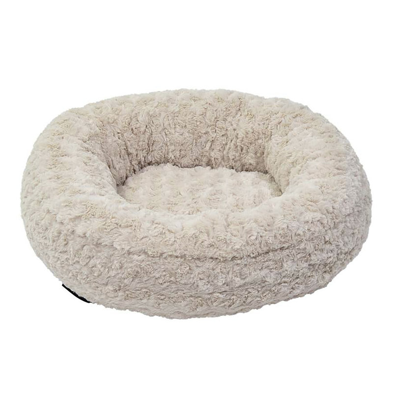 Lit pour chien rond 21,7 po long, moelleux et antidérapant, Beige