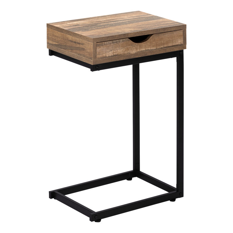 Table de bout Marybeth, Noir, Marron clair, H 24,5 po x l 15,75 po x P 10,25 po