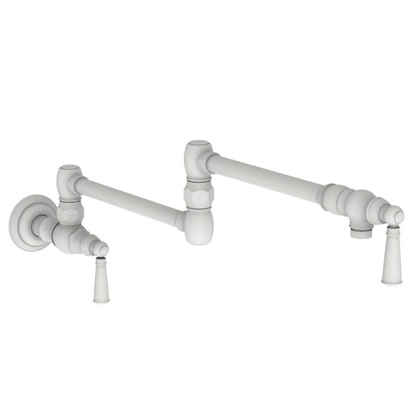 Jacobean Wall Mount Pot Filler, Matte White