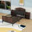 Platform Bed Frame With LED Lights, Pull-Out Shelves And Safety Guardrails-295115532