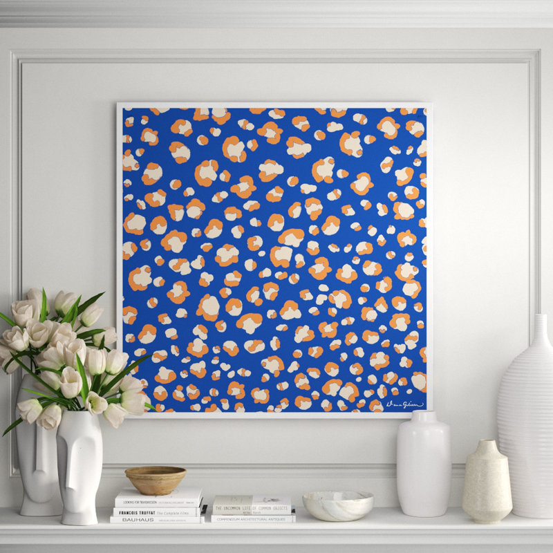 Bright Cheetah In Hunter Green Giclee Print by Dana Gibson, Blue