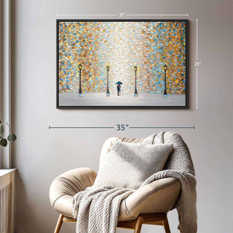 «Kiss Under The Golden Rain», reproduction sur toile, H 21 po x l 31 po