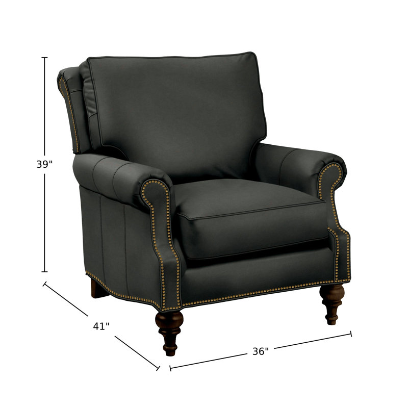Fauteuil Tande, Cuir véritable gris