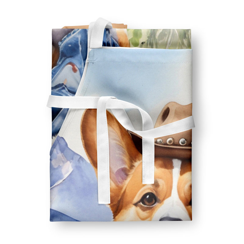Tablier de bienvenue Corgi Cowboy