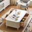 Table de bout en bois massif de style crème fraîche