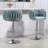 Swivel Bar Stools Set of 2 with Adjustable Height, Woven Back & Footrest, Silver Chrome Finish, Yellow-950560113