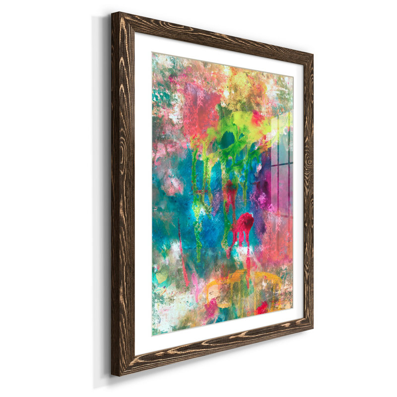 " Orchids In Paradise I ", Walnut Framed Paper, 44" H x 31" W x 1" D, White