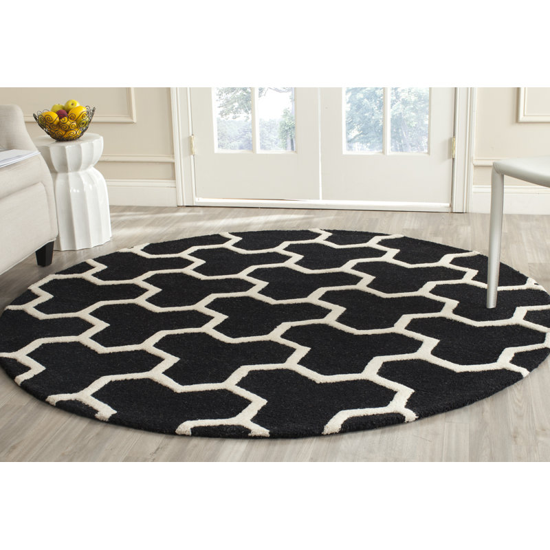 Sanyla Cambridge Hand Tufted Wool Geometric Rug, Round 6'
