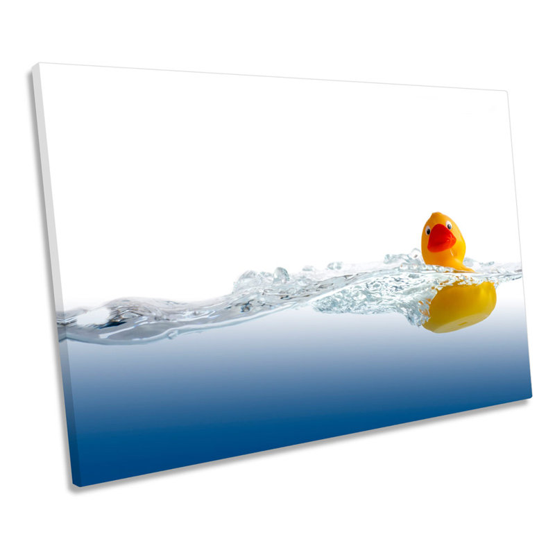 Rubber Duck Bathroom - Wrapped Canvas Print, 30.5cm H x 45.7cm W x 2cm D