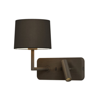 Side by Side USB, Matt Nickel with Tapered Drum 177, Black Fabric