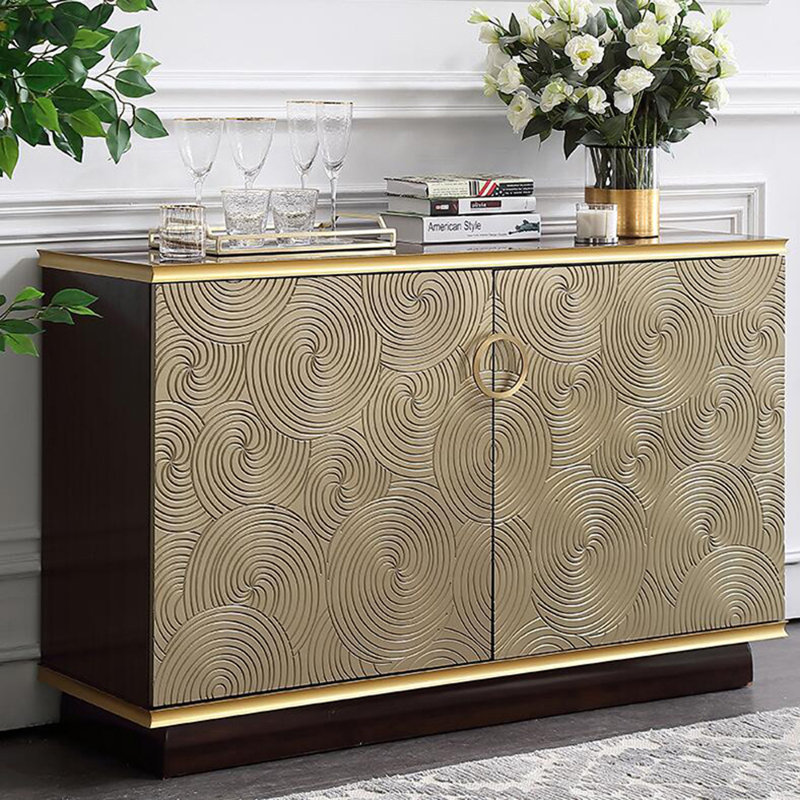 Buffet en bois massif clair et luxueux, Blond clair