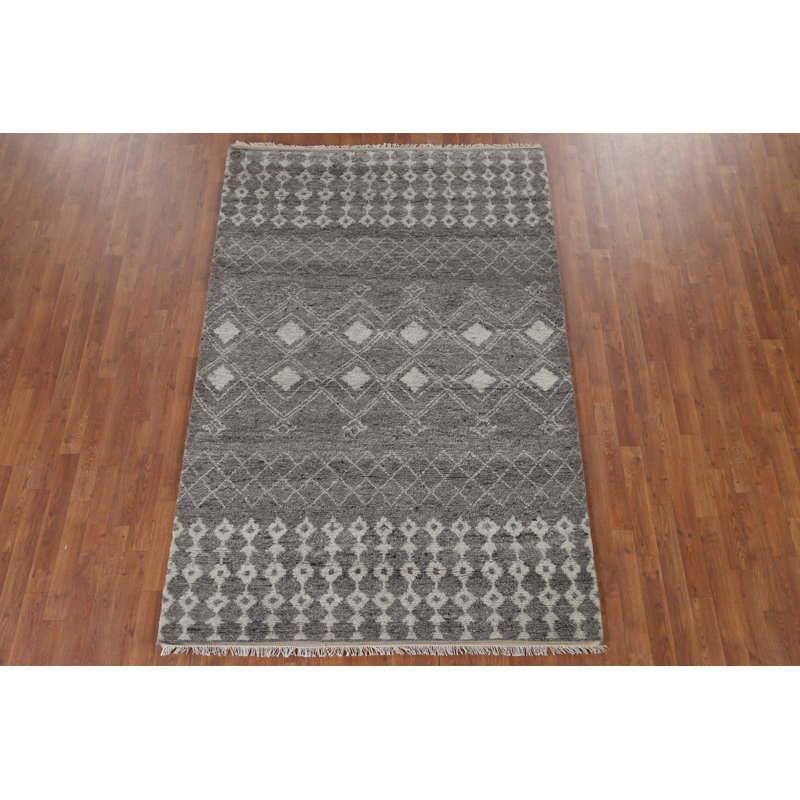 Tapis à motif géométrique indien 5 x 8