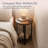 20" Round Solid Pine End Table with Open Shelf