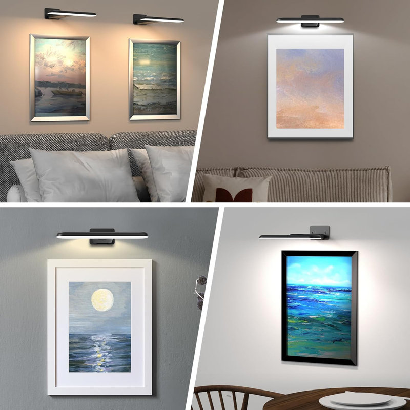 7'' Dimmable Wall Mount Picture Light with Remote, Black