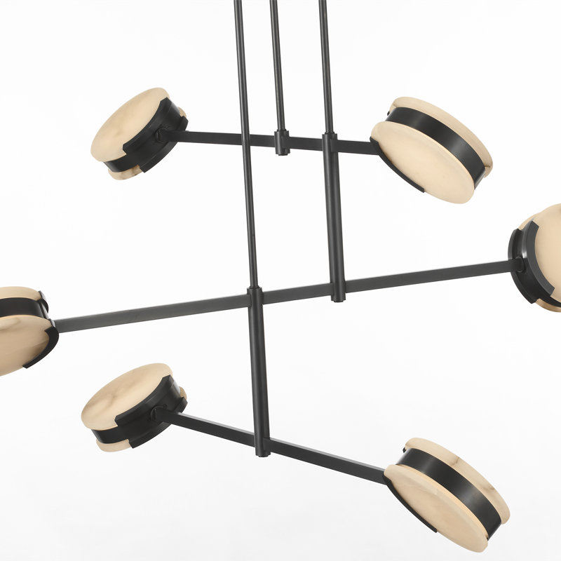 Kelly Wearstler Melange 54" Multi-Positional Chandelier with Alabaster, Bronze
