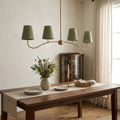 Luminaire suspendu à 4 lumières pour îlot de cuisine moderne en fer poli l 44 po