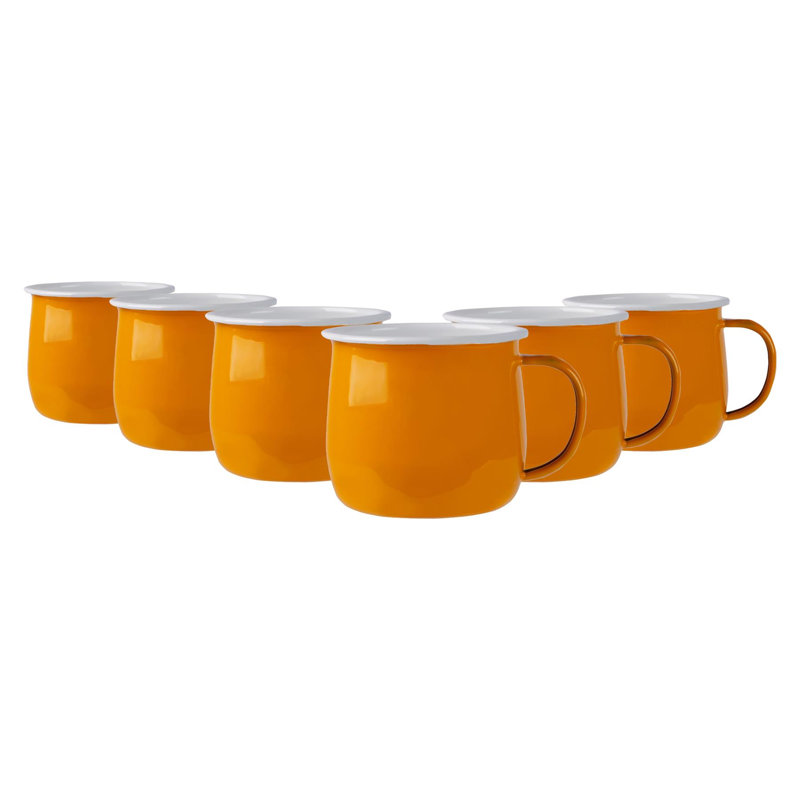 Enamelware Camping Mug, Mustard, 6