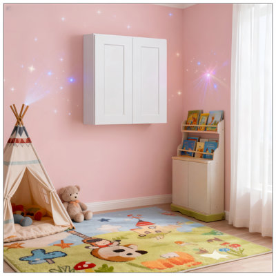 Armoire murale à double porte 36 po en bois massif 36 po avec 2 tablettes réglables prêtes à assembler pour la cuisine, la salle de bain, la buanderie et le garage (l 36 po x P 12 po x H 30 po)