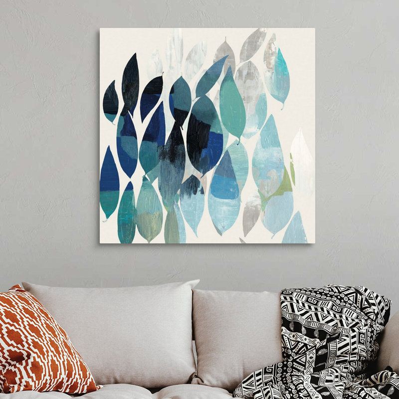 Leaf Mural II - Painting on Canvas, 36" H x 36" W x 1.25" D, Wrapped Canvas
