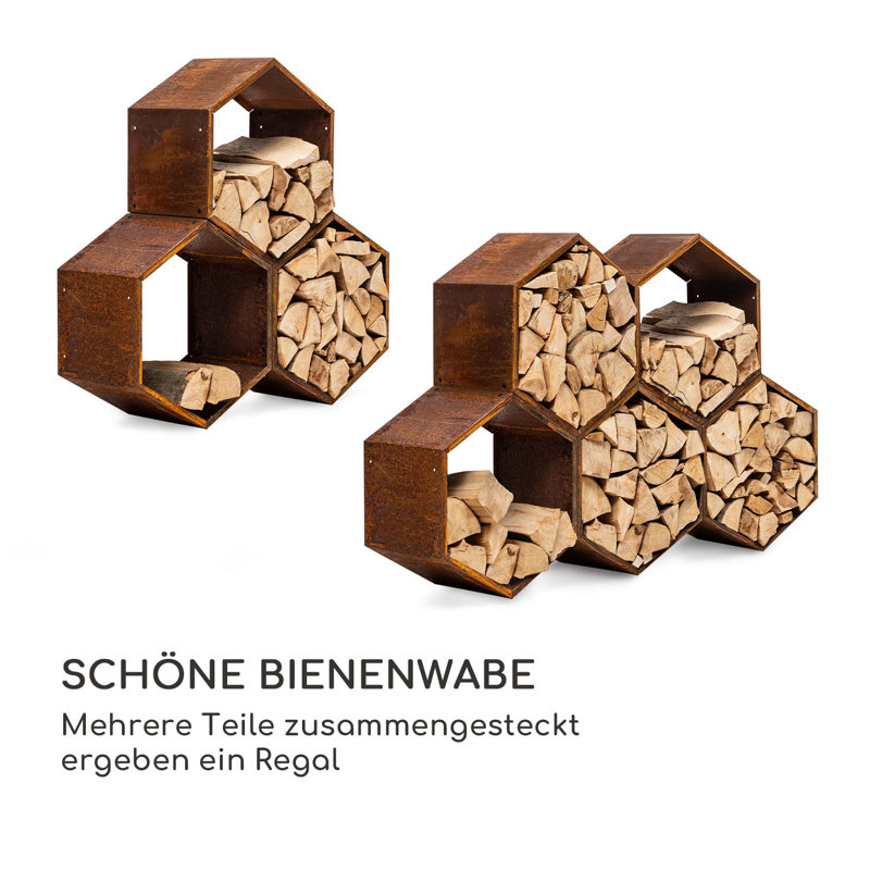 59cm W Steel Log Rack, Brown