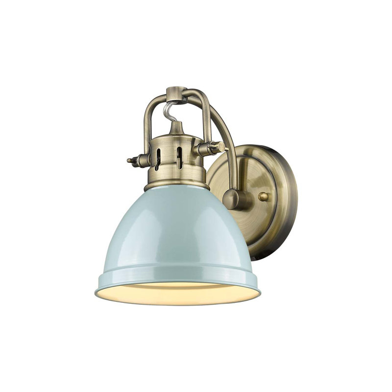 Applique murale 1 lumière Bowdoinham, Laiton vieilli, Écume de mer