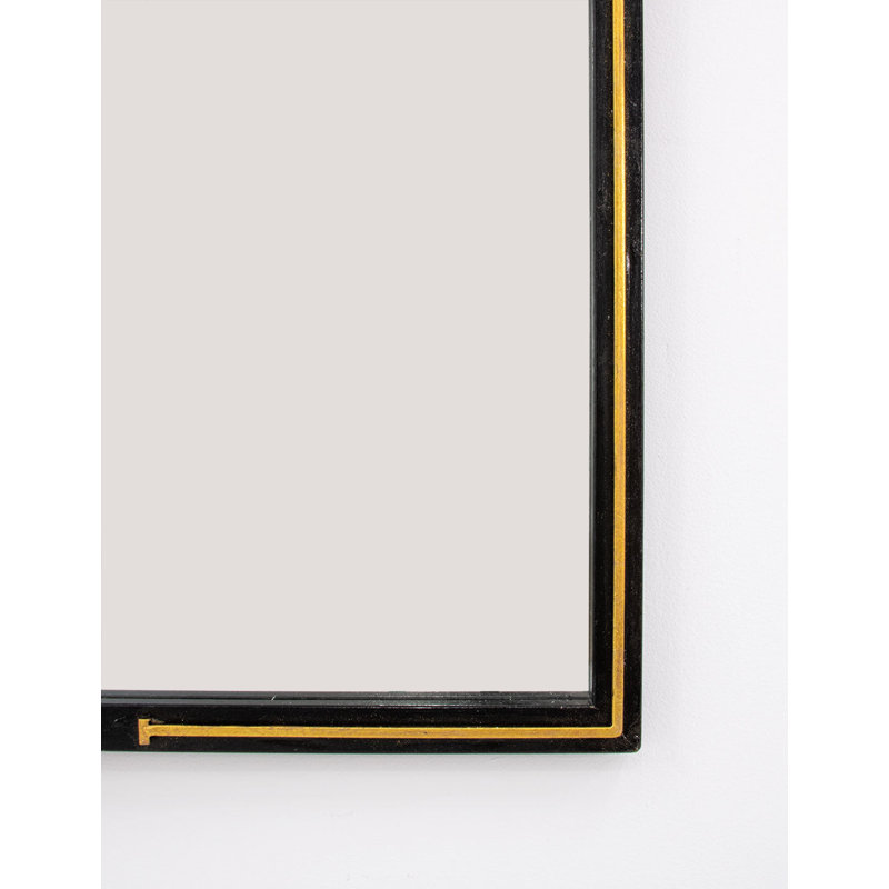 Tiffany Flat Metal Wall Mirror, Black Leaf/Gold Leaf