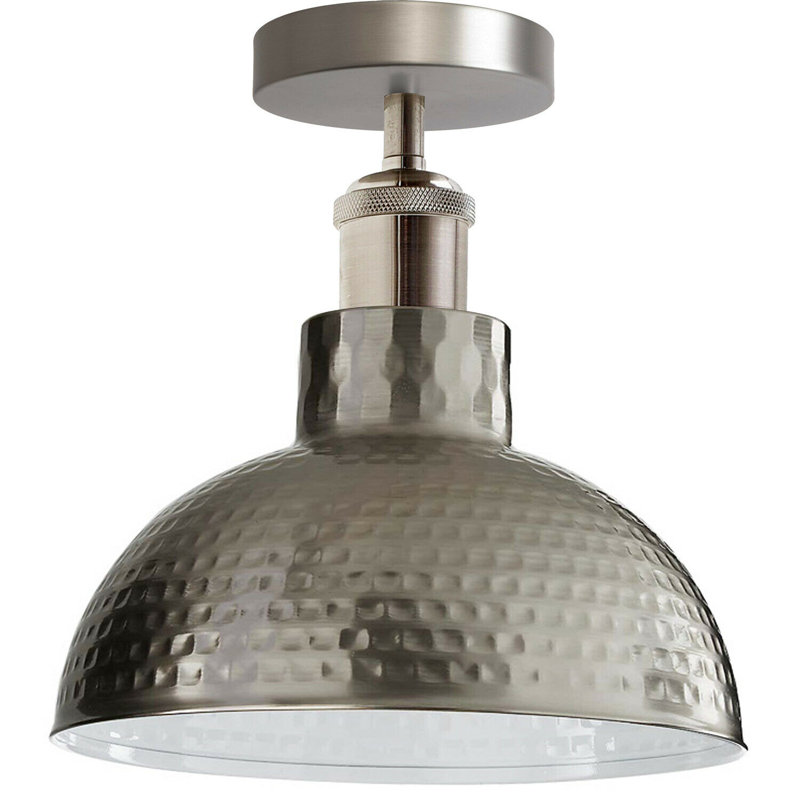 Kari Semi Flush Mount, Satin Nickel