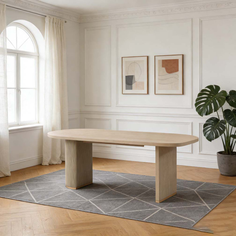 George Oliver Oval Dining Table Double Pedestal - Wayfair Canada