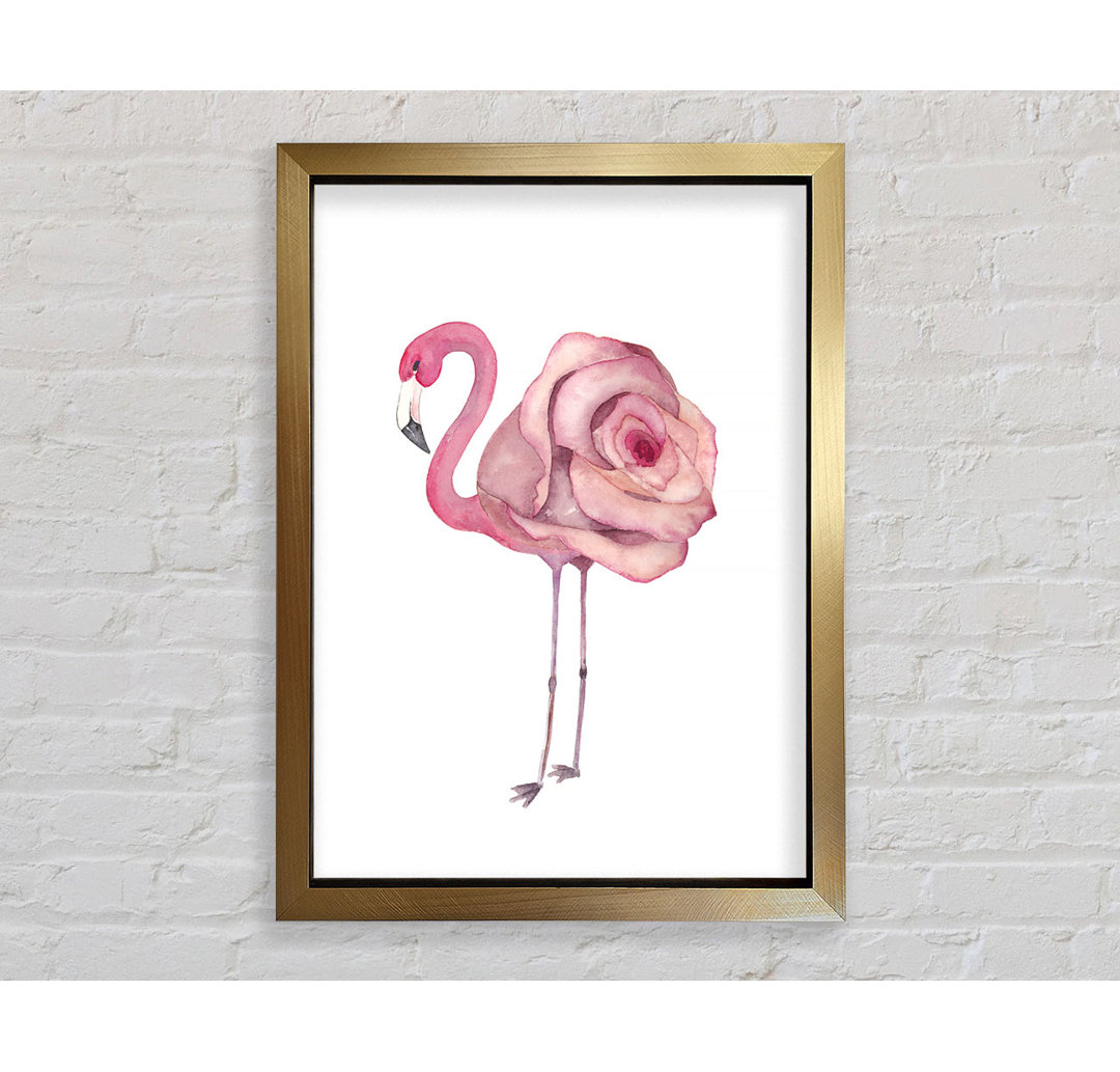 Rosa Flamingo Rose - Einzelner Bilderrahmen Kunstdrucke