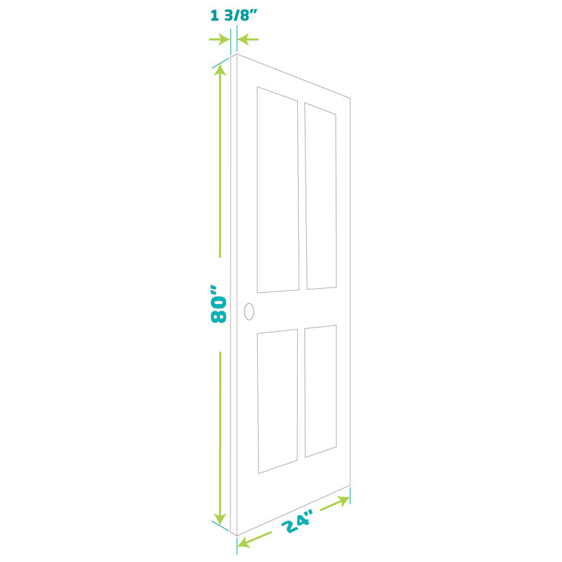24" x 80" White Primed Pine Door with Frosted Glass Panels