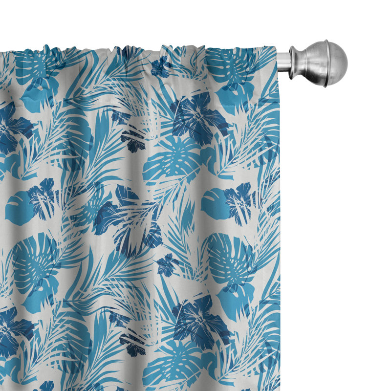 Leaf Semi-Sheer Rod Pocket Curtain Panels, 28" x 63"