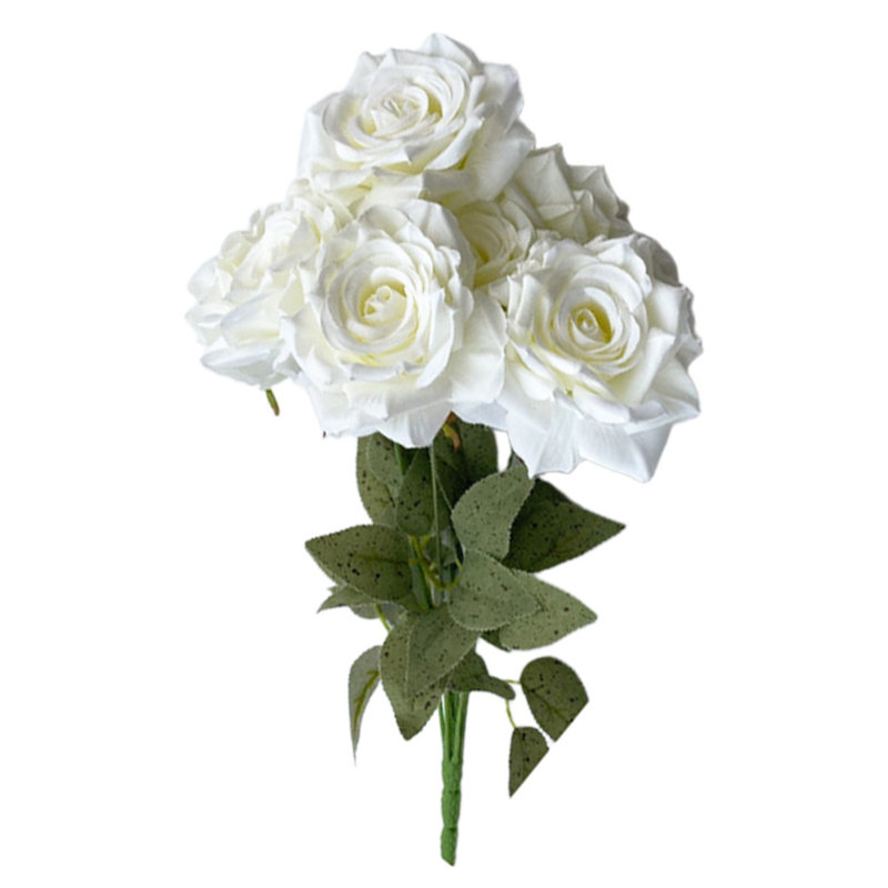 2 paquets de roses artificielles, Blanc